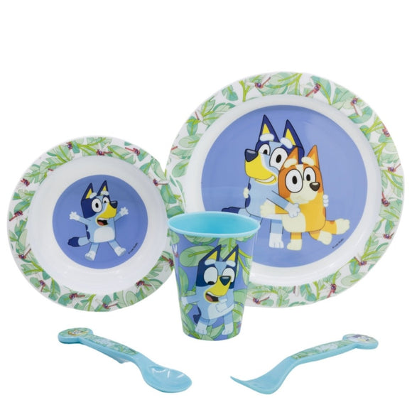 Bluey Plastik Geschirr Set 5-Teile Kunststoffset für Kinder