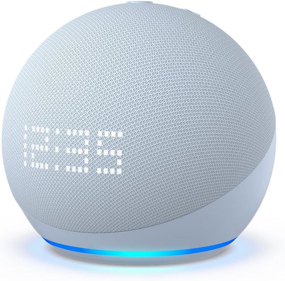 Echo Dot mit Uhr 5. Generation Amazon Smart Speaker mit Alexa Graublau