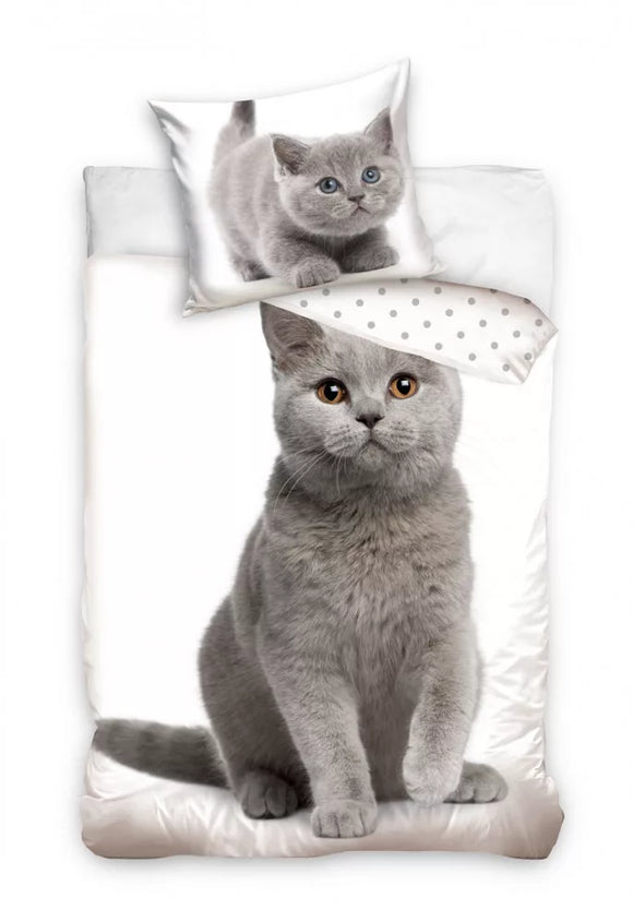 Katze Bettwäsche - weiche Baumwolle 140x200 cm Kaninchen Kissen und Decke