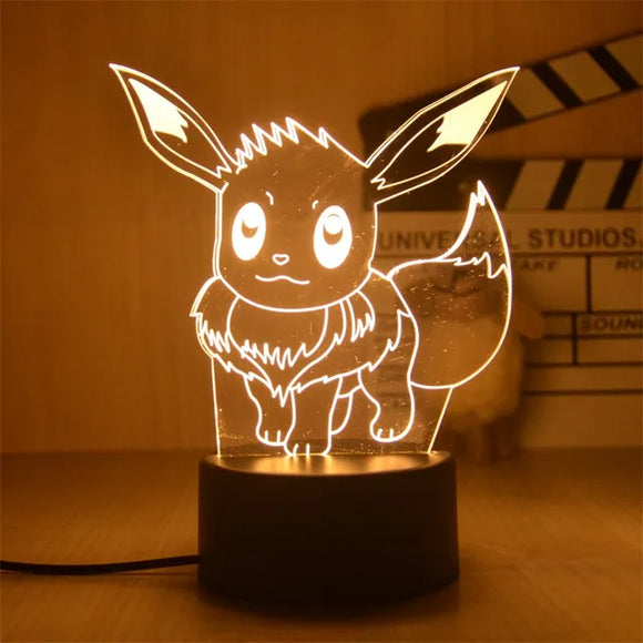 Pokemon Nachtlampe Evoli - 3D Lampe für Kinder Eevee
