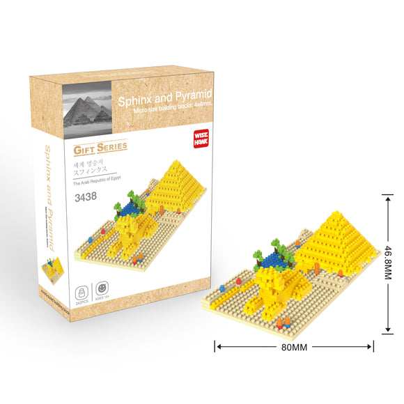 Sphinx und Pyramide Kairo Wahrzeichen Modell LNO Micro-Bricks Bausteine - Tinisu