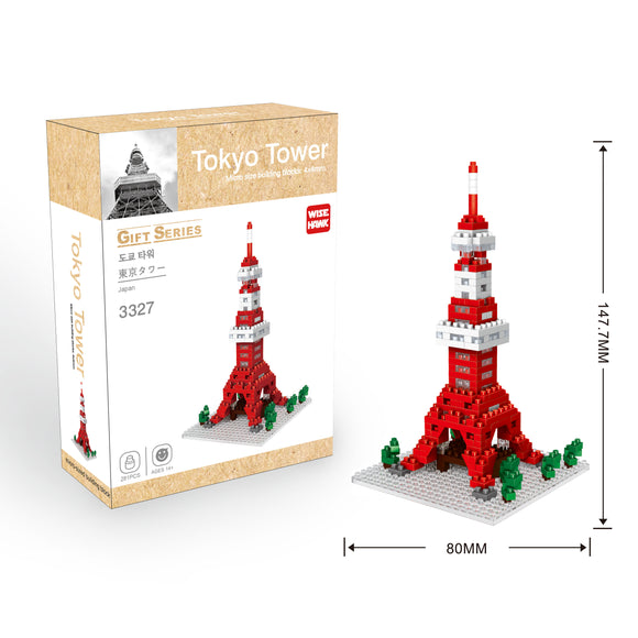 Tokyo Tower Wahrzeichen Modell LNO Micro-Bricks Bausteine - Tinisu