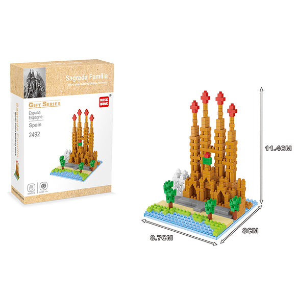 Sagrada Família Barcelona Wahrzeichen Modell LNO Micro-Bricks Bausteine - Tinisu