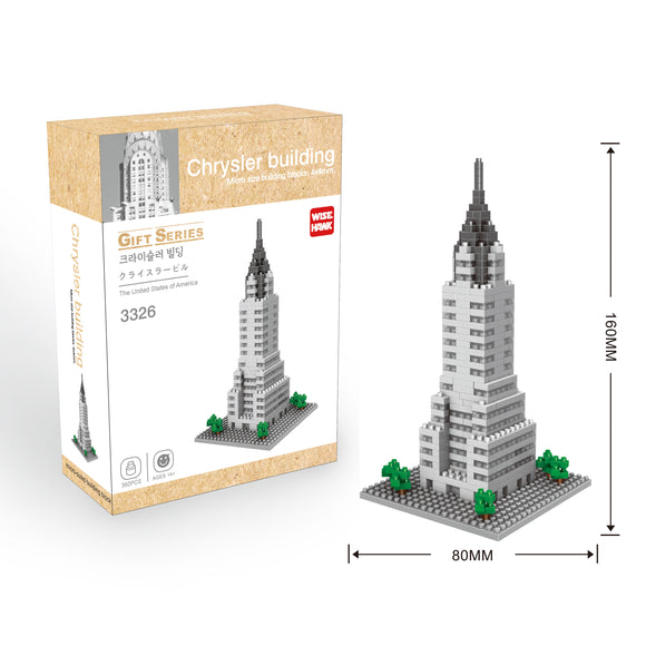 Chrysler Building New York Wahrzeichen Modell LNO Micro-Bricks Bausteine - Tinisu