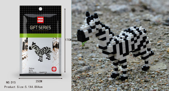 Zebra Figur Bausteine Modell LNO Micro-Bricks - Tinisu