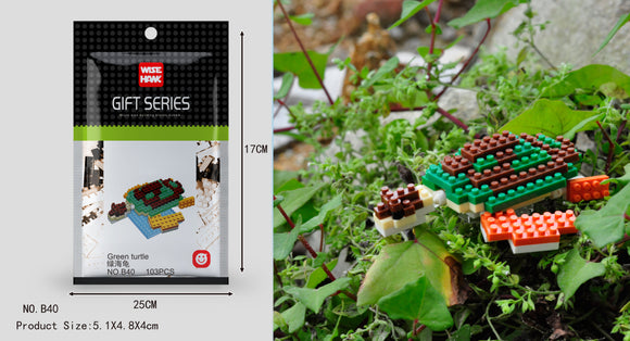 Schildkröte Figur Bausteine Modell LNO Micro-Bricks - Tinisu