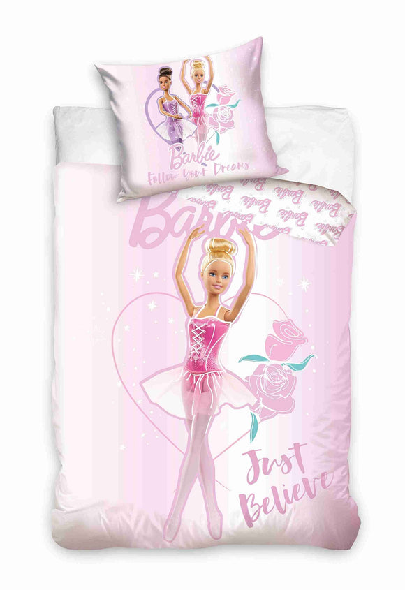 Barbie Bettwäsche - weiche Baumwolle 160x200 cm Kissen und Decke