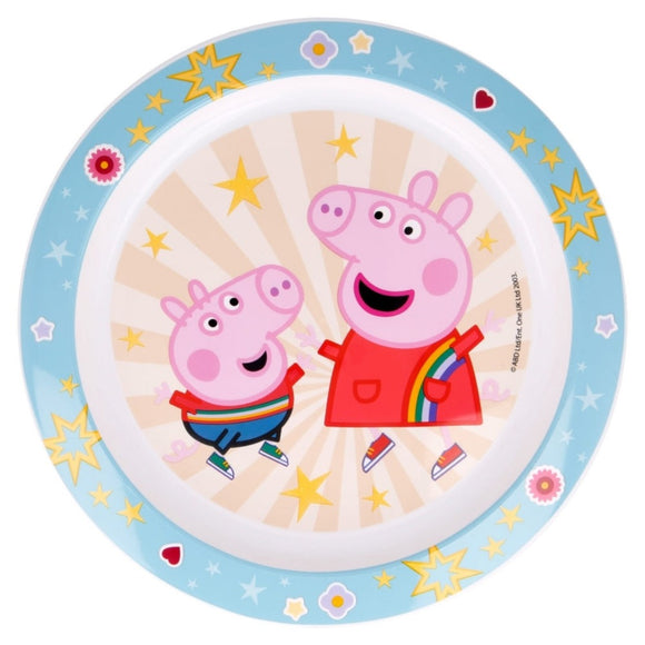 Peppa Pig Plastik-Teller Kunststoffset für Kinder - Mikrowelle geeignet