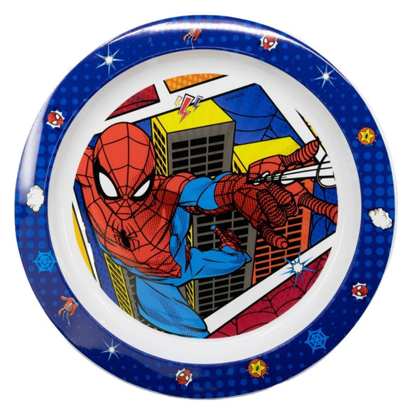 Spiderman Plastik-Teller Kunststoffset für Kinder - Mikrowelle geeignet