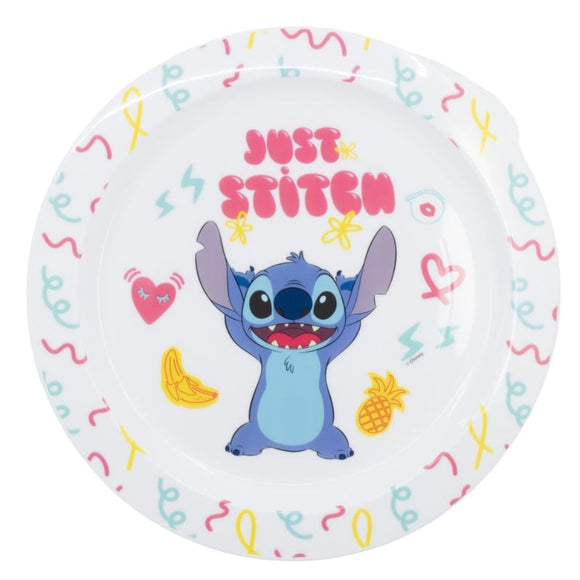 Stitch Plastik-Teller Kunststoffset für Kinder - Mikrowelle geeignet