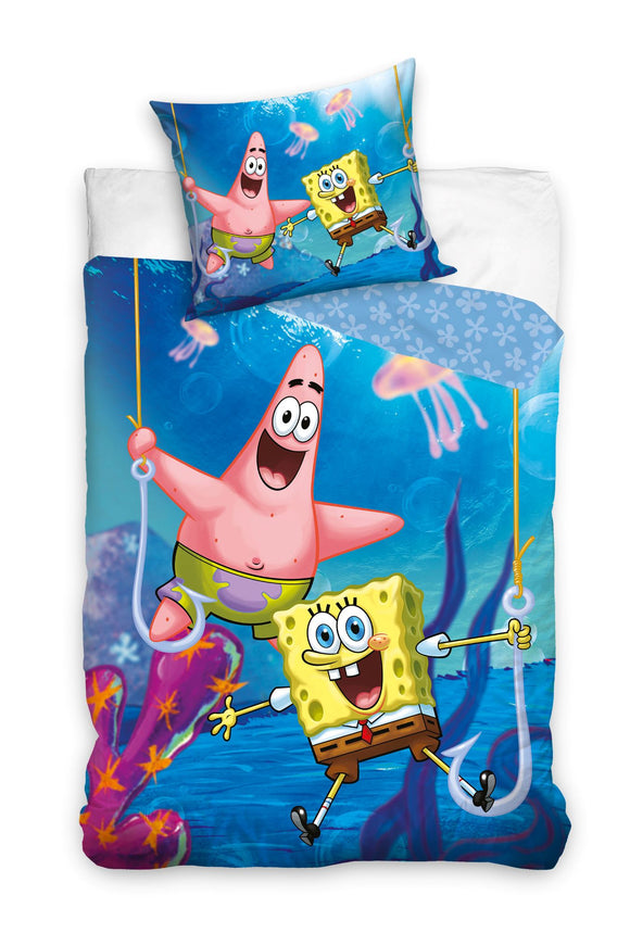 Spongebob Bettwäsche - weiche Baumwolle 140x200 cm Kissen und Decke