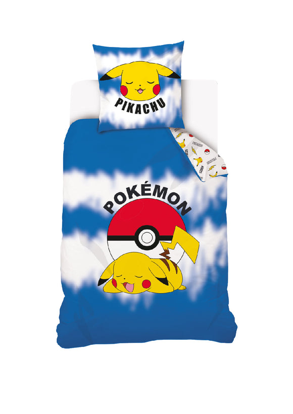 Pokemon Pikachu Bettwäsche - weiche Baumwolle 160x200 cm Kissen und Decke