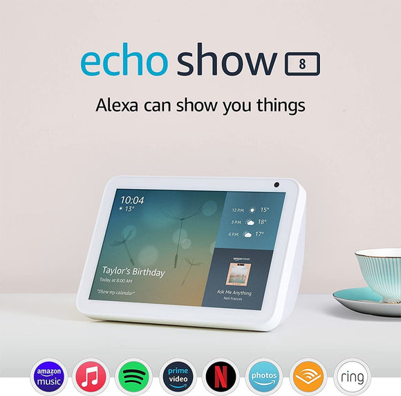 Echo Show 8 Amazon Weiß Alexa Smart Sprachsteuerung