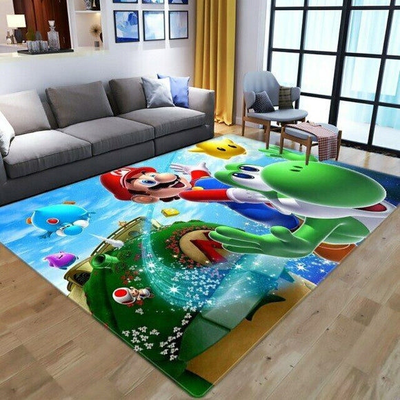 Teppich Super Mario Galaxy 2 mit Yoshi 60cm*40cm rutschfest - Tinisu