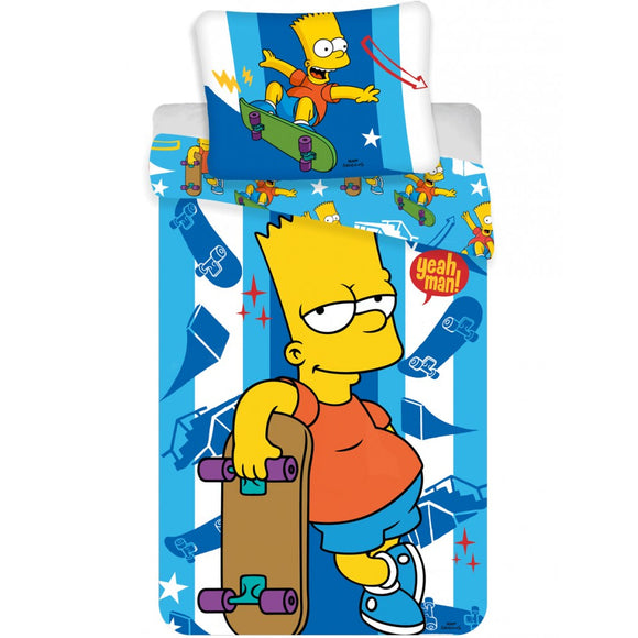 Bart Simpson Bettwäsche - weiche Baumwolle - Kissen und Decke - Tinisu