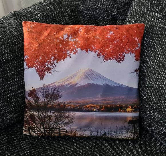 Japan Kissenbezug & Weltkulturerbe: Vulkan Fuji - 45cm x 45cm - Tinisu