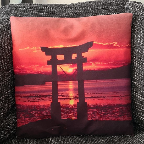 Kissenbezug Japan Itsukushima-Schrein bei Sonnenuntergang - 45cm x 45cm - Tinisu