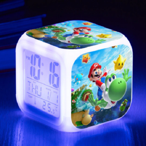Super Mario & Yoshi - Digitaluhr / Wecker (Licht+Temperatur+Datum) - Tinisu
