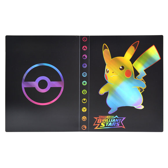3D Holo Pokemon Ordner Pikachu Brilliant Sammelalbum 240 Karten - Tinisu