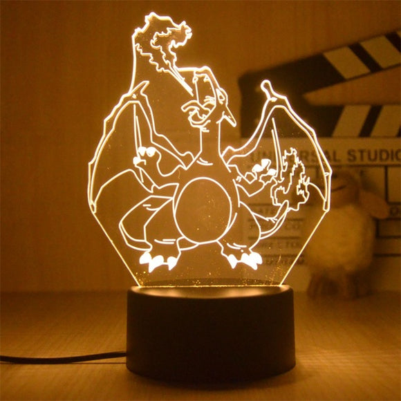 Pokemon Nachtlampe Glurak - 3D Lampe für Kinder Charizard - Tinisu