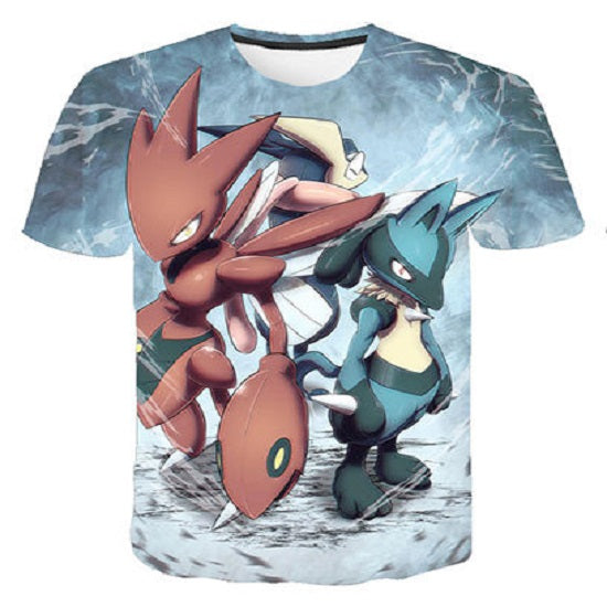 Pokemon T-Shirt für Kinder (Unisex) - Motiv: Scherox / Scizor & Lucario - Tinisu
