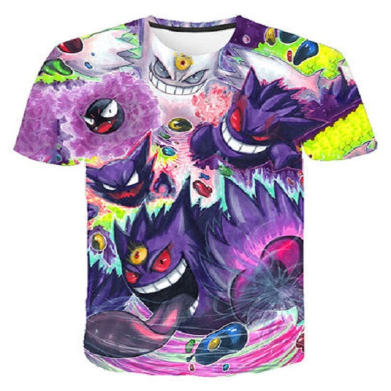 Pokemon T-Shirt für Kinder (Unisex) - Motiv: Geister Pokemon (Gengar, Apollo, Nebulak uvm.) - Tinisu