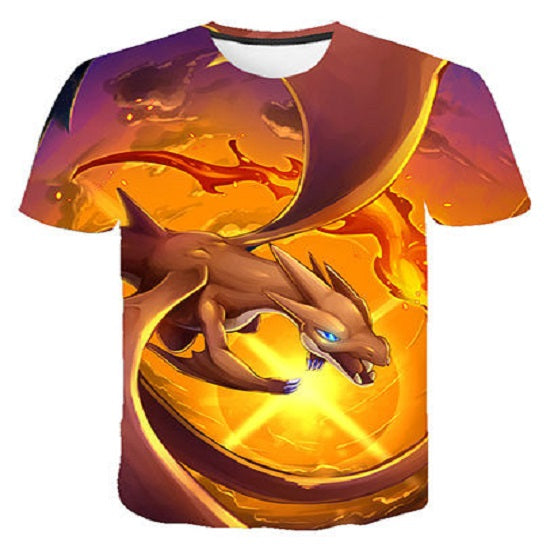 Pokemon T-Shirt für Kinder (Unisex) - Motiv: Glurak Y / Charizard Y - Tinisu