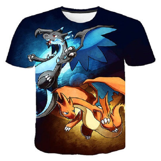 Pokemon T-Shirt für Kinder (Unisex) - Motiv: Glurak X & Y / Charizard - Tinisu