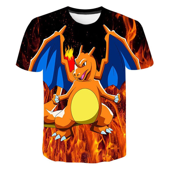 Pokemon T-Shirt für Kinder (Unisex) - Motiv: Glurak / Charizard - Tinisu