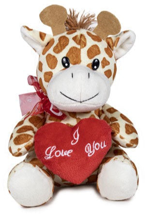 I Love You Giraffe Kuscheltier - 20 cm weiches Plüschtier Stofftier Valentinstag - Tinisu