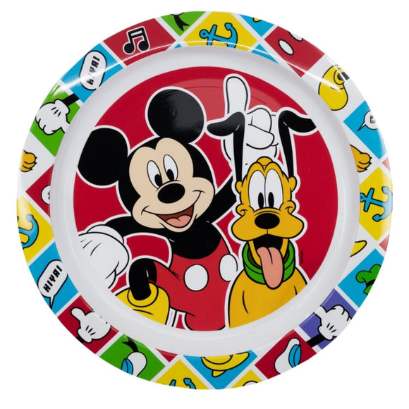 Micky Maus Pluto Plastik-Teller Kunststoffset für Kinder - Mikrowelle geeignet - Tinisu