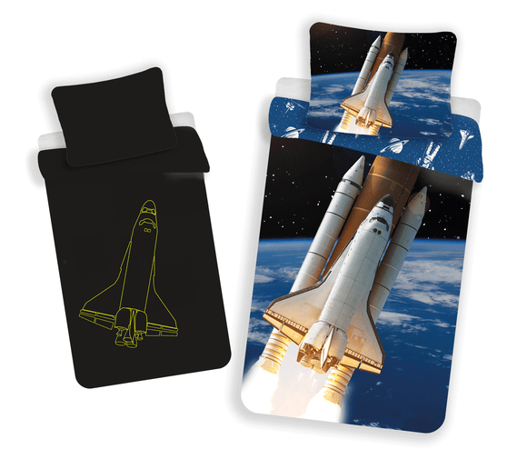 Space Shuttle Bettwäsche - weiche Baumwolle 140x200 cm Kissen und Decke