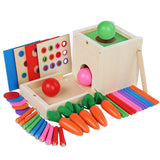 Montessori Holz Lernbox – Multifunktionales Steck- & Formenpuzzle für Kinder