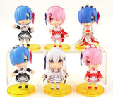 6 Re-Zero Figuren Sammlung (Figuren 10-12cm): Diverse Outfits ; Emilia, Rem, Ram