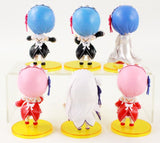 6 Re-Zero Figuren Sammlung (Figuren 10-12cm): Diverse Outfits ; Emilia, Rem, Ram