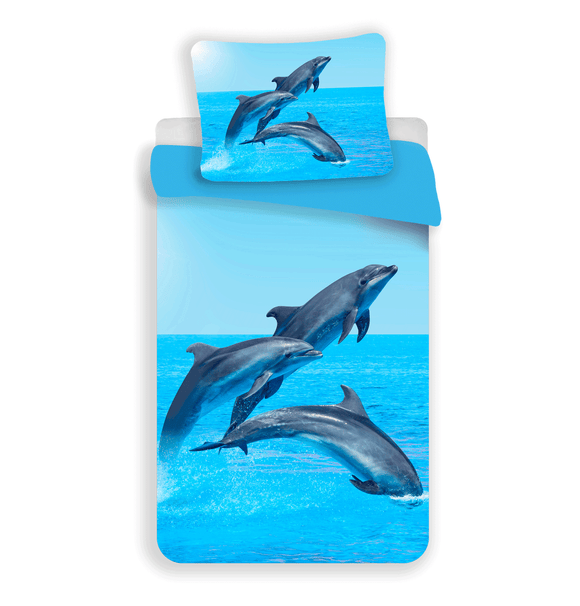 Delfin Bettwäsche - 140x200 cm Kissen und Decke