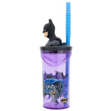 Batman 3D Plastikbecher mit Strohhalm für Kinder 360ml