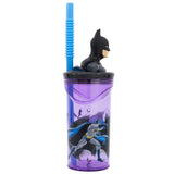 Batman 3D Plastikbecher mit Strohhalm für Kinder 360ml