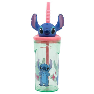 Stitch 3D Plastikbecher mit Strohhalm für Kinder 360ml Lilo & Stitch