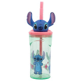 Stitch 3D Plastikbecher mit Strohhalm für Kinder 360ml Lilo & Stitch