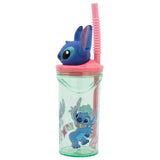 Stitch 3D Plastikbecher mit Strohhalm für Kinder 360ml Lilo & Stitch