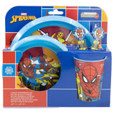 Spiderman Plastik Geschirr Set 5-Teile Kunststoffset für Kinder