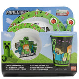 Minecraft Plastik Geschirr Set 5-Teile Kunststoffset für Kinder