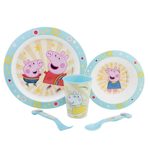 Peppa Pig Plastik Geschirr Set 5-Teile Kunststoffset für Kinder Peppa Wutz