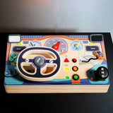 Montessori Holzlenkrad Busyboard – Lichtschalterkasten & Reisespielzeug