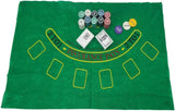 Professionelles Pokerset 200 Chips 2 Kartenspiele, Spielmatte und Metallbox