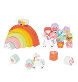 Holz Einhorn Balance Stapelspiel – Montessori Baustein-Set für Kleinkinder