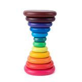 Holz Balance und Stapelsteine Turm - in Regenbogen Farben für Kleinkinder ab 2 Jahre