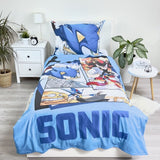 Sonic the Hedgehog Bettwäsche - weiche Baumwolle 140x200 cm Kissen und Decke