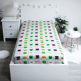Minecraft Spannbettlaken - 90x200 cm Bettbezug Einzelbett Matratzenbezug